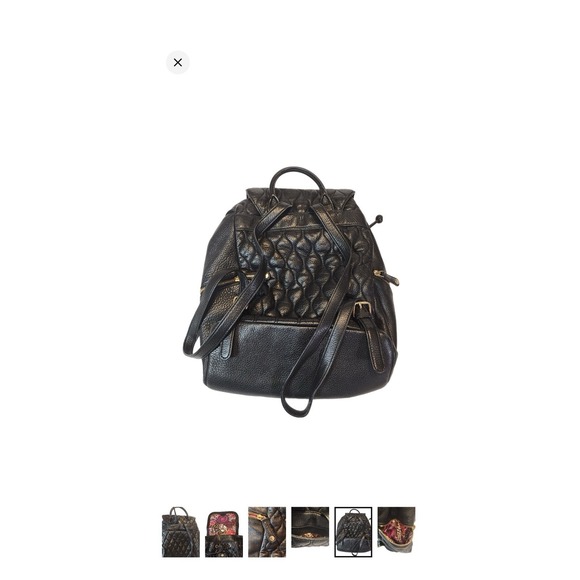 Vera Bradley Amy Quilted Leather Soft Backpack‎ Black main image 6